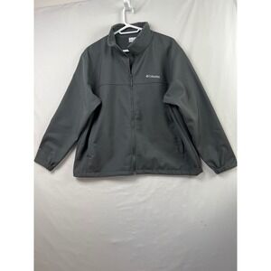 Columbia Softshell Jacket Mens 3X Gray Excellent Fleece Lined Full Zip